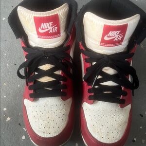 Nike Red and White custom cleats Classic Design